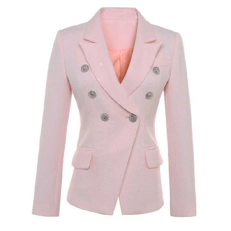Relaxed Wardrobe The Conscientiousness Pink Blazer Women - Formal-Business - Plain-Solid