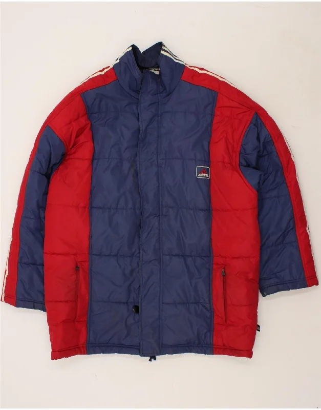 ADIDAS Mens Padded Jacket UK 46/48 XL Navy Blue Colourblock Polyamide