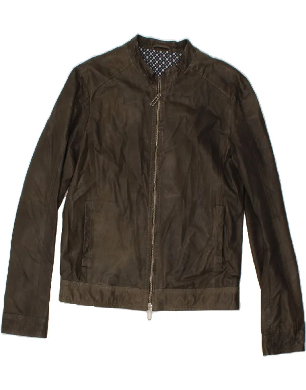 Luxury Comfort VINTAGE Mens Leather Jacket UK 36 Small Brown