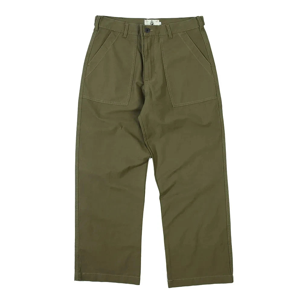 Urban Gear Solid Color Loose Straight-leg Pants - Safari Style Vintage Trousers