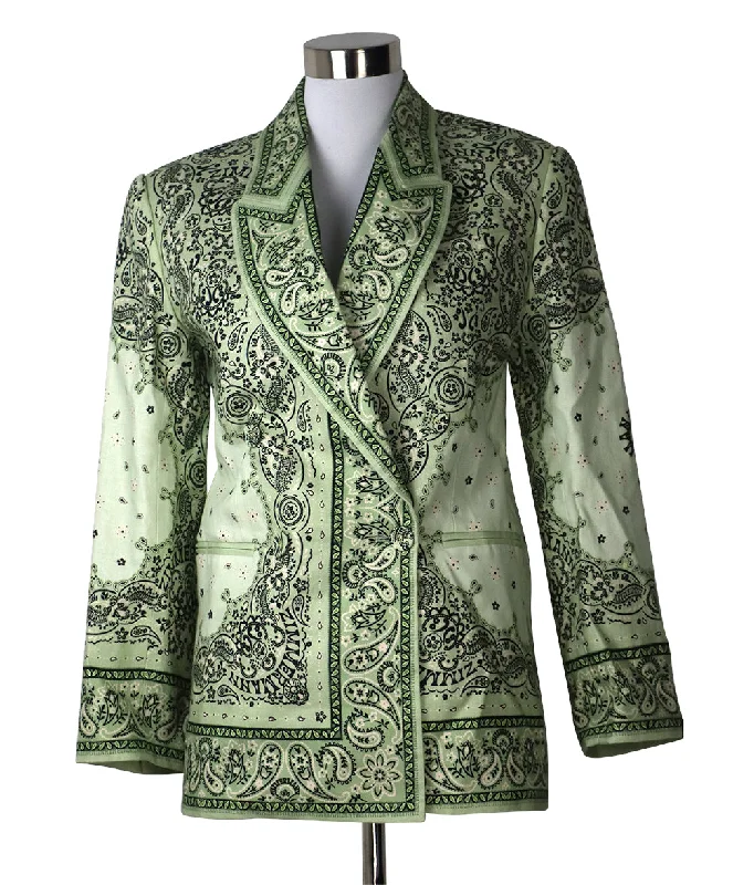 Zimmerman Green & Black Print Blazer sz 2