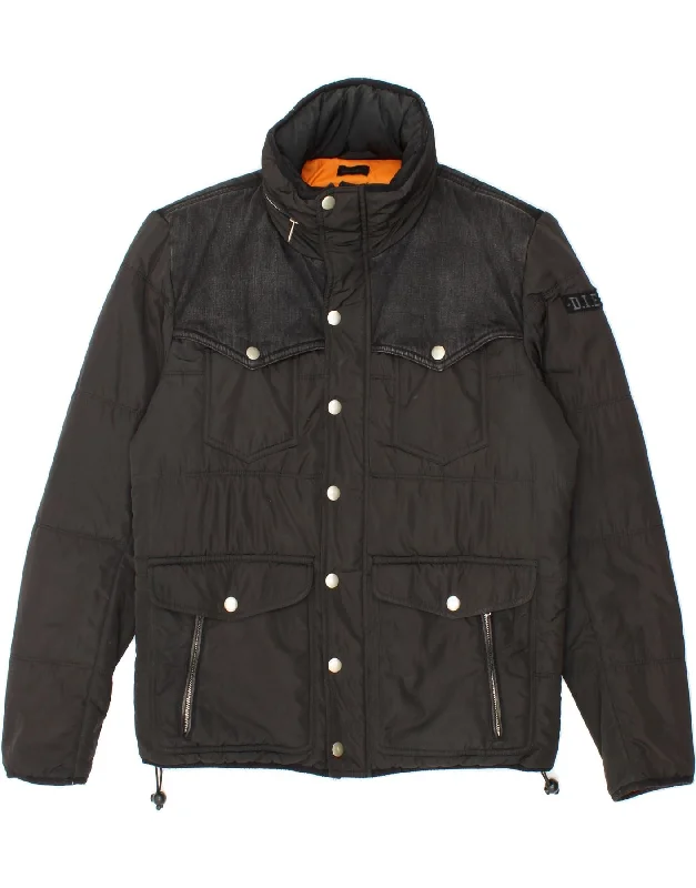Sporty Wardrobe DIESEL Mens Padded Jacket UK 42 XL Black Polyester