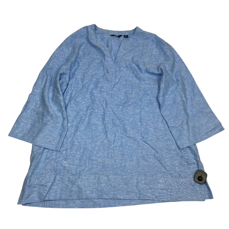 Versatile Wardrobe Top Long Sleeve By Lands End In Blue, Size: Xl