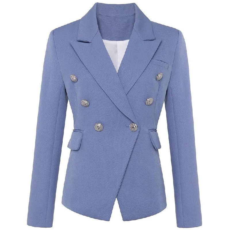Trendy Comfort Stylish Double Breasted Blazer Women - Casual - Plain-Solid