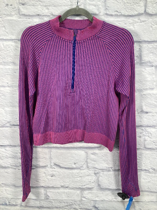 Soft Layers Athletic Top Long Sleeve Crewneck By Lululemon In Pink & Purple, Size: S