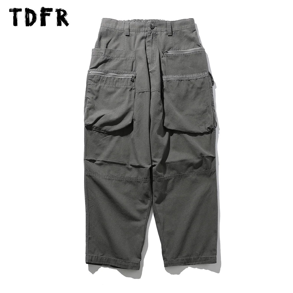Relaxed Wardrobe Cargo Pants Mens Casual Safari Style Wide Leg Trousers