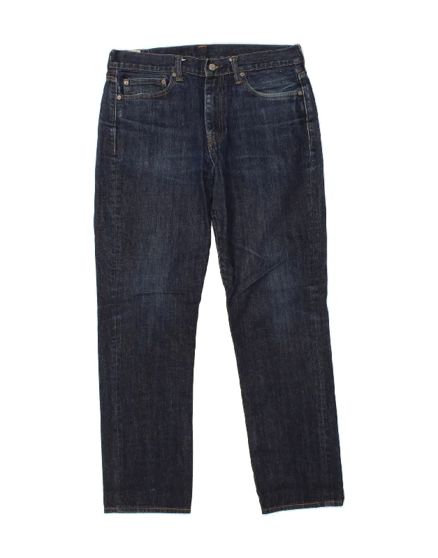 Street Gear J. CREW Mens 770 Straight Jeans W33 L32  Navy Blue Cotton