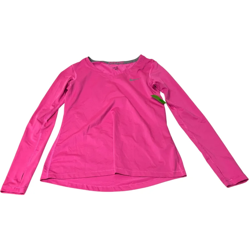 Soft Layers Athletic Top Long Sleeve Crewneck By Nike Apparel In Pink, Size: L