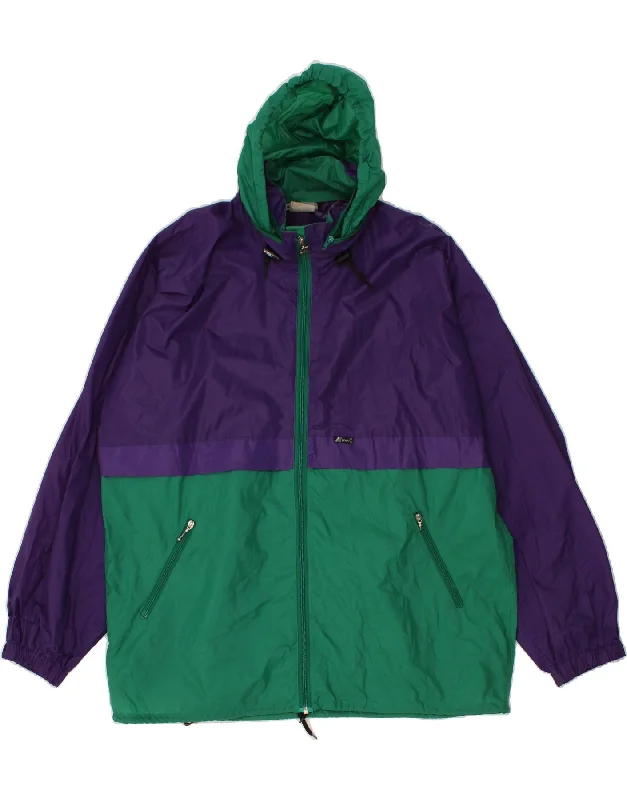Easygoing Fashion K-WAY Mens Rain Jacket UK 42 XL Navy Blue Colourblock Polyamide