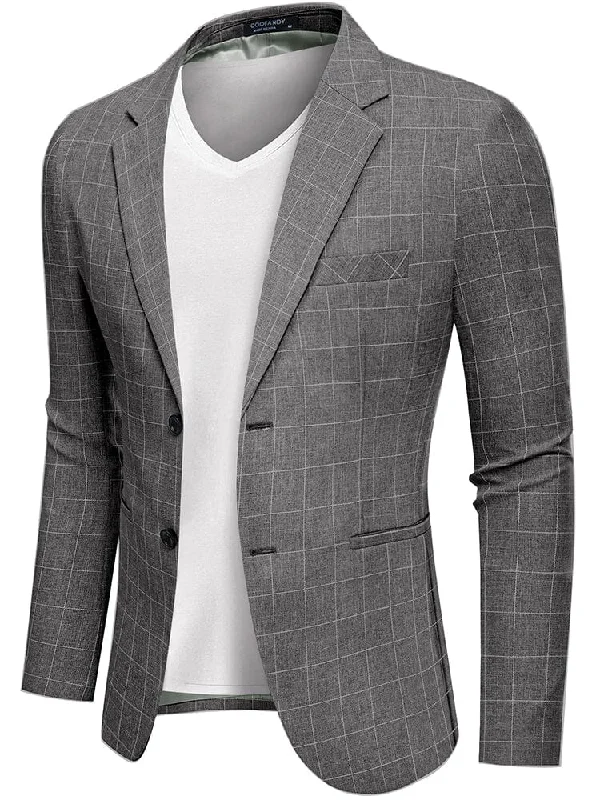 Checkered Blazer - Gray