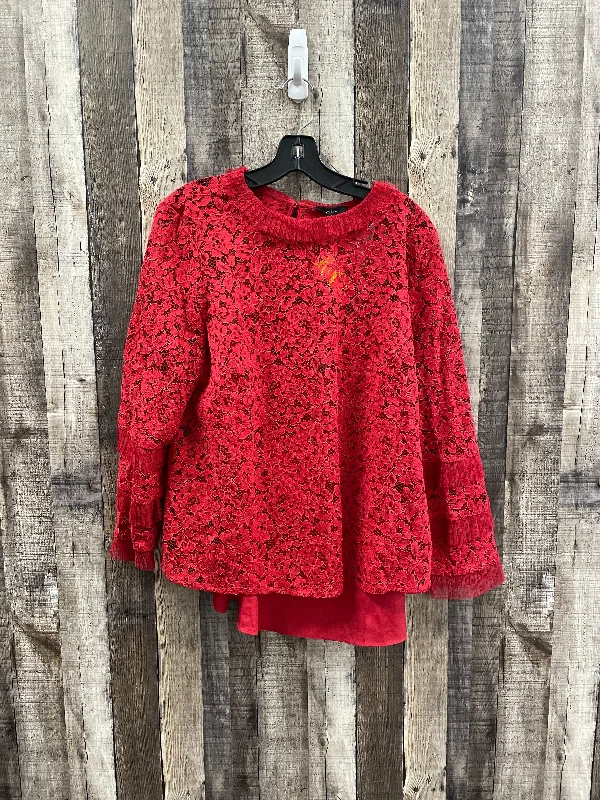 Top Long Sleeve By J. Crew In Red, Size: Xl