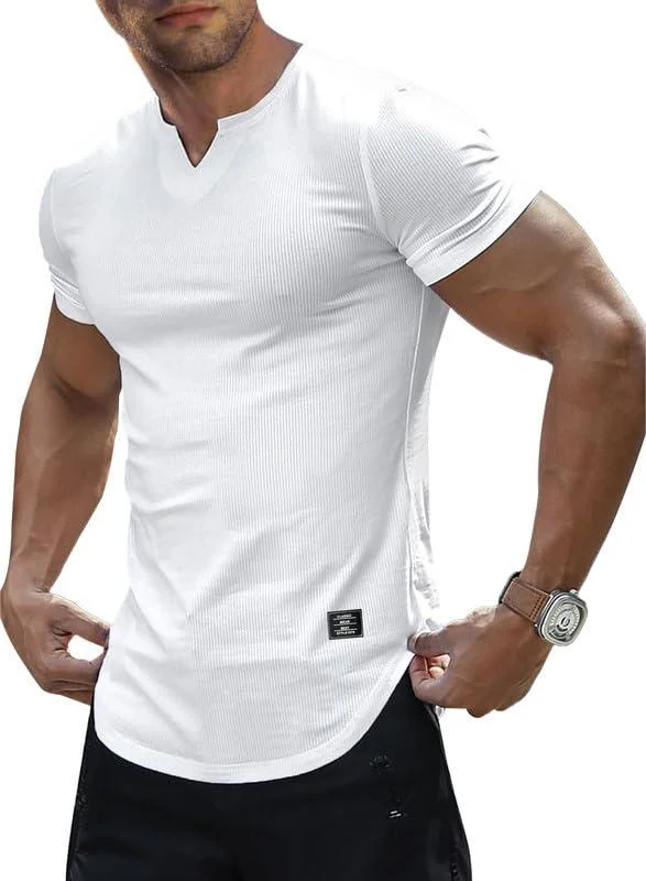 Men's Muscle Slim Fit T-Shirt V Neck