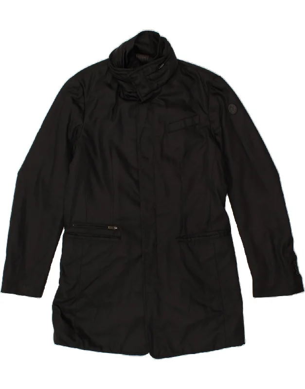Effortless Comfort TRUSSARDI Mens Windbreaker Jacket IT 48 Medium Black Polyester