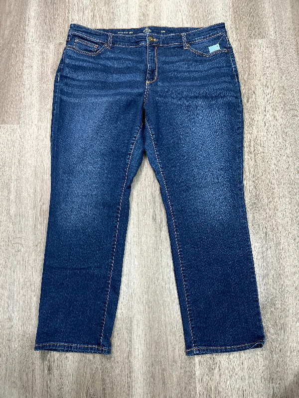 Cozy Fit Jeans Straight By St Johns Bay In Blue Denim, Size: 22