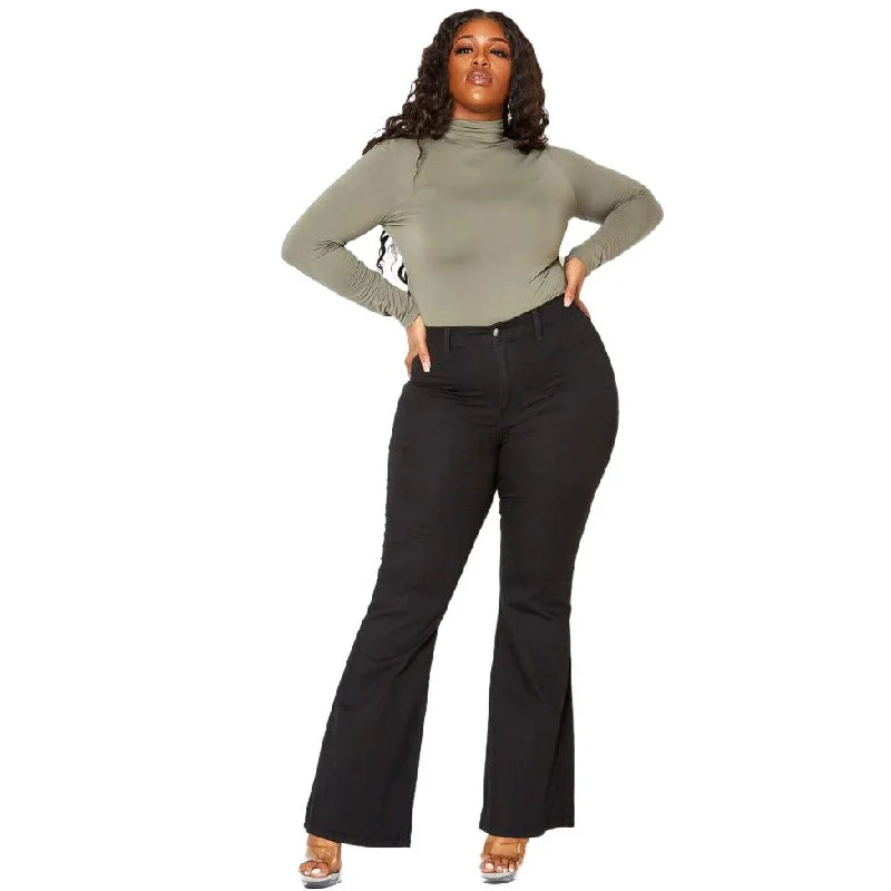 Comfy Sweaters Slim Fit Wide Leg Plus Size Flare Jeans