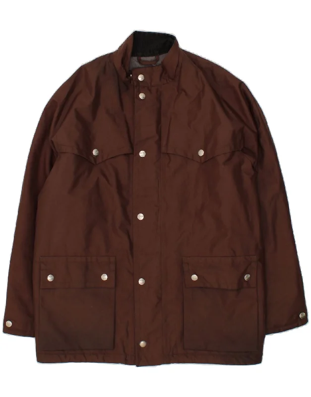 Comfy Apparel VINTAGE Mens Utility Jacket IT 50 Large Brown Polyester