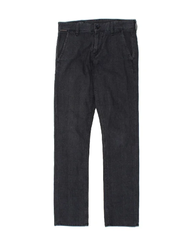 Casual Knitwear GUESS Mens California Straight Chino Trousers W29 L31 Navy Blue Check
