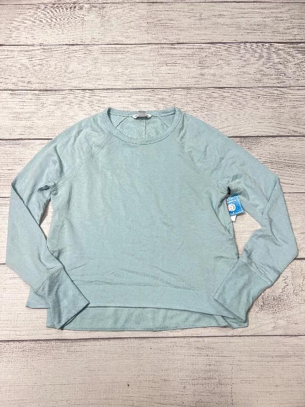 Stylish Comfort Athletic Top Long Sleeve Crewneck By Athleta In Blue, Size: Xs