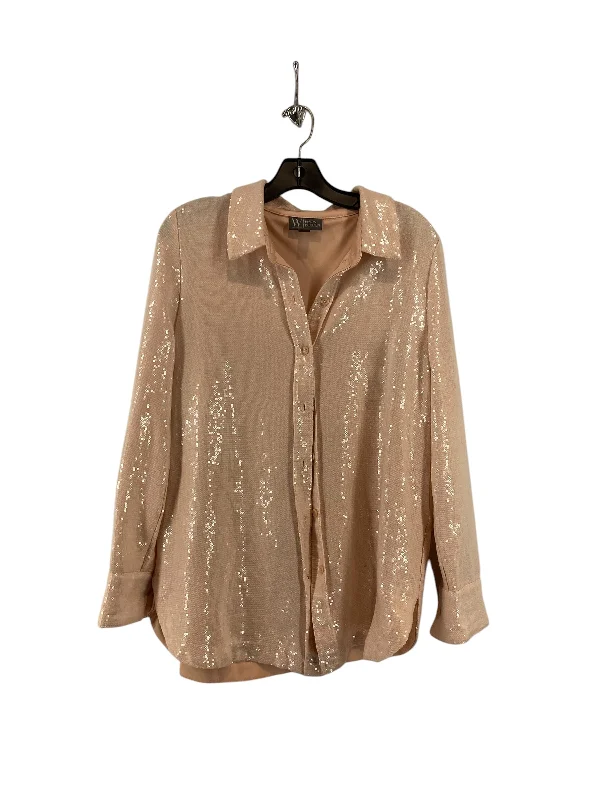 Lounge Wear Top Long Sleeve By Worthington In Pink, Size: S