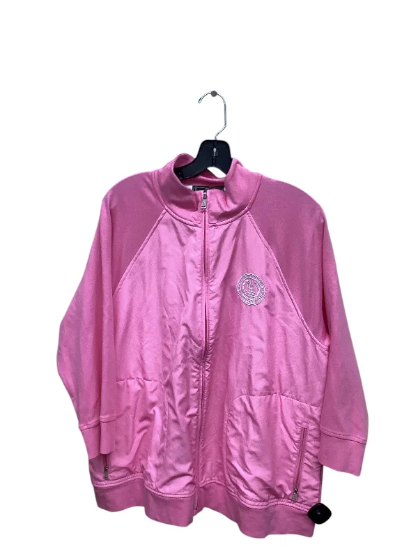 Classic Wear Top Long Sleeve By Lauren By Ralph Lauren In Pink, Size: 2x