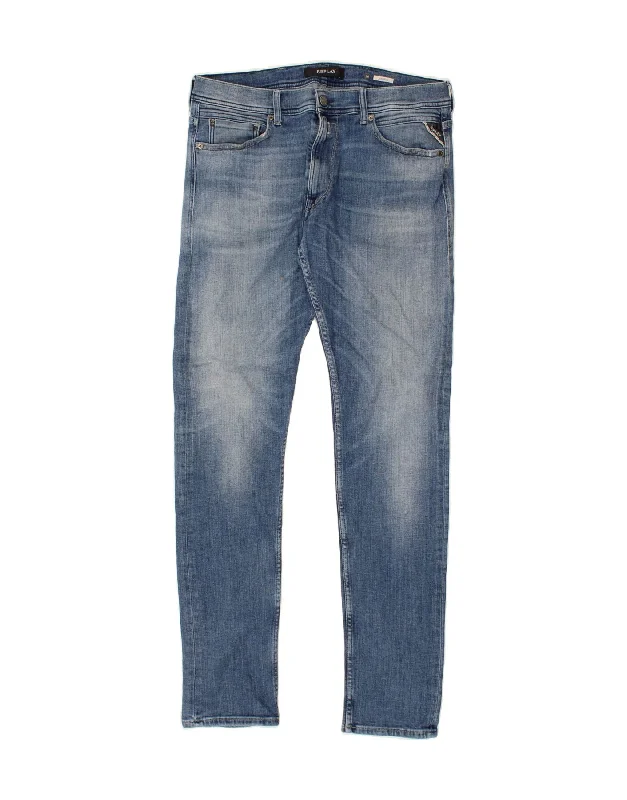 Classic Wear REPLAY Mens Jondrill Skinny Jeans W36 L34 Blue Cotton
