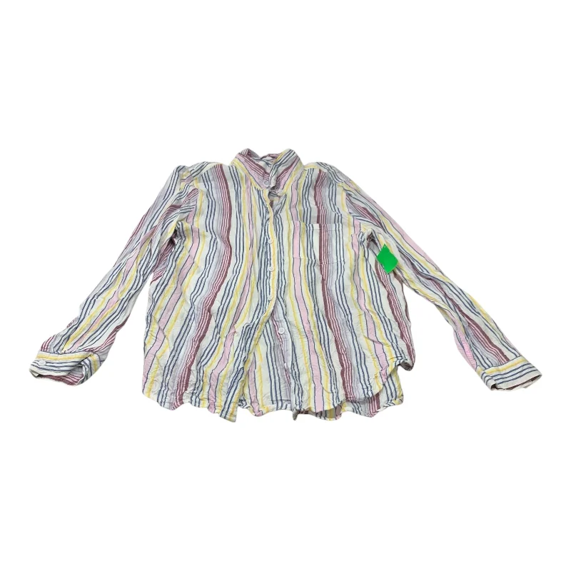Sporty Chic Top Long Sleeve By Beachlunchlounge In Striped Pattern, Size: L