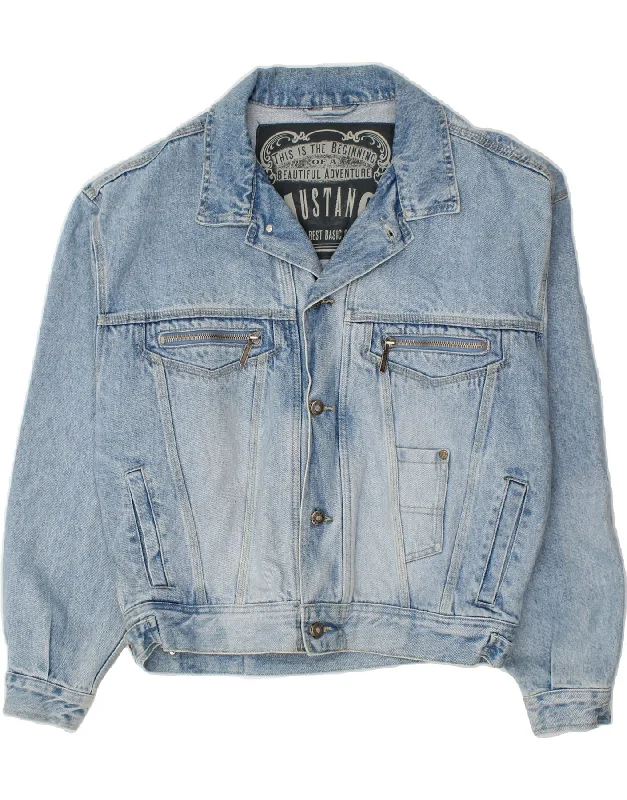 MUSTANG Mens Denim Jacket UK 40 Large Blue