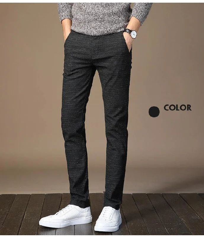 Trendy Apparel Men's Elastic Straight Thick Classic Pants