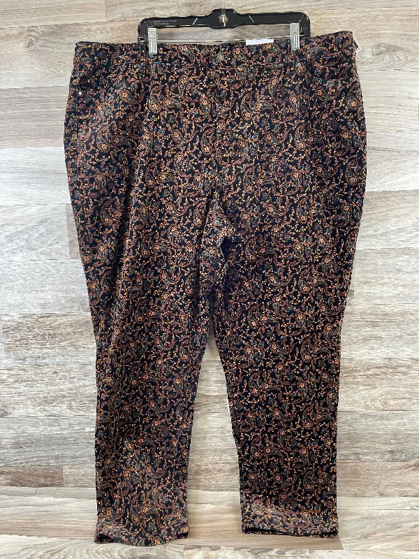 Soft Layers Paisley Print Jeans Straight Croft And Barrow, Size 22womens