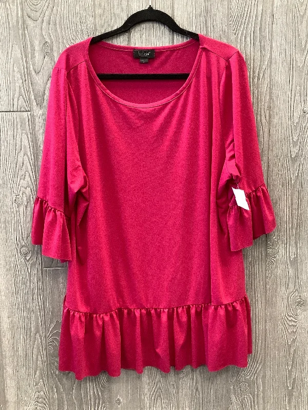 Urban Look Top 3/4 Sleeve By Belldini In Pink, Size: 3x