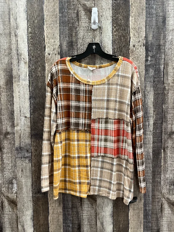 Modern Comfort Top Long Sleeve By Bibi In Multi-colored, Size: M