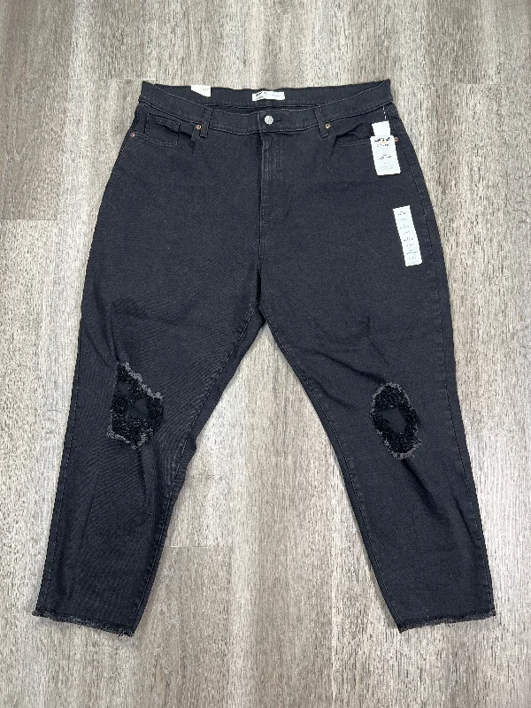 Jeans Boyfriend By Levis Signature In Black Denim, Size: 18