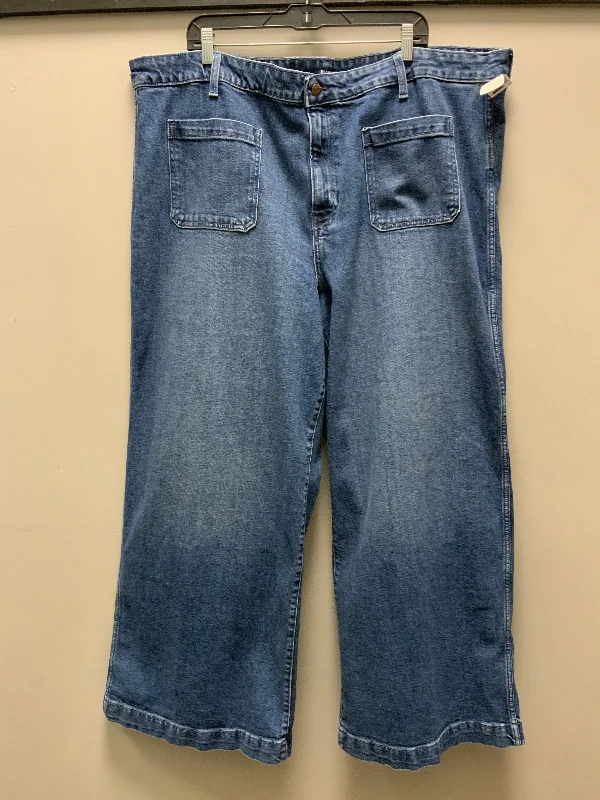 Comfy Sweaters Jeans Wide Leg By Old Navy In Blue Denim, Size: 24