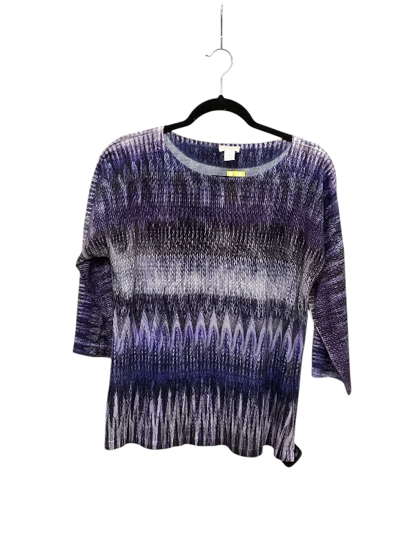 Outdoor Clothing Top Long Sleeve By Chicos In Purple, Size: L