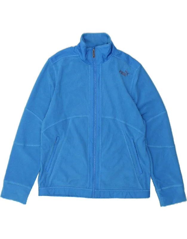 Relaxed Denim PUMA Mens Fleece Jacket UK 40 Large Blue Polyester