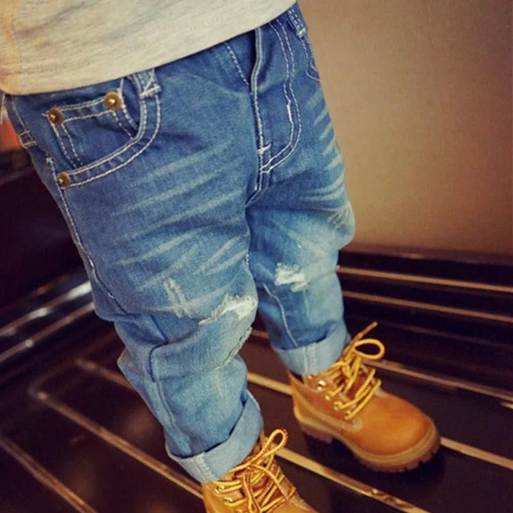 All-Day Wear Ripped Jeans Washed Boy European Style
