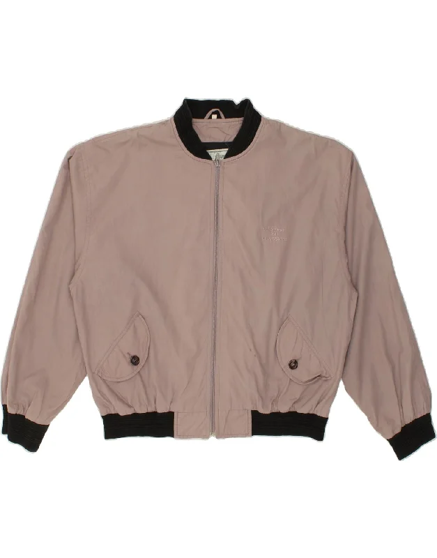 Urban Look VINTAGE Mens Bomber Jacket UK 38 Medium Beige Colourblock Polyester