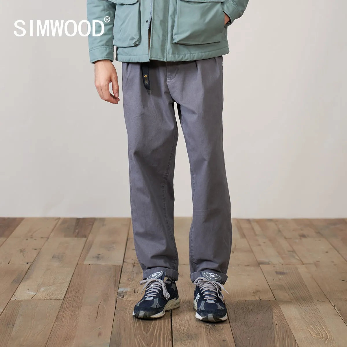 Effortless Comfort Oversize Chinos Pants Men Heavyweight 100% Cotton Loose Trousers