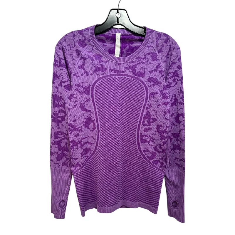 Comfy Jackets Athletic Top Long Sleeve Crewneck By Lululemon In Purple, Size: 6