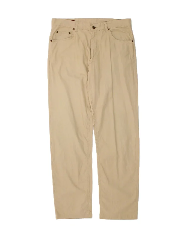 Casual Essentials MARLBORO CLASSICS Mens Straight Casual Trousers W36 L34 Beige Cotton