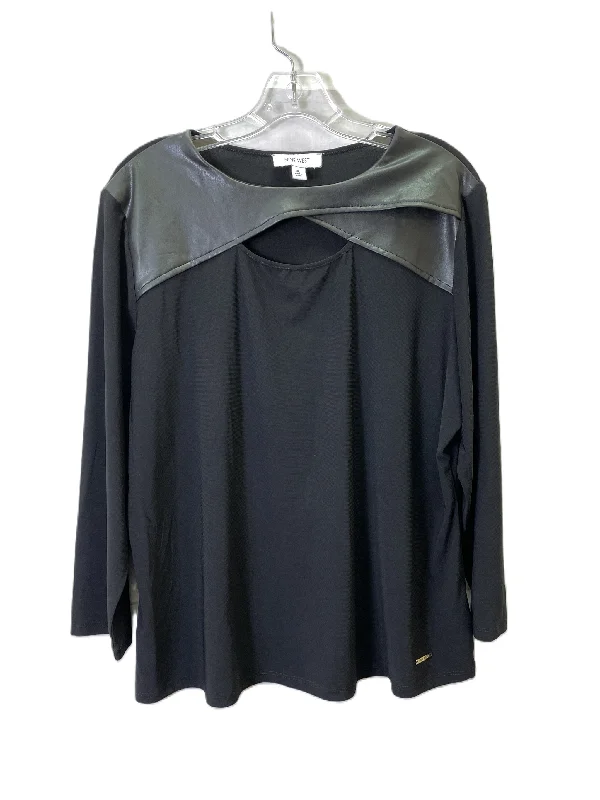 Premium Outfits Top Long Sleeve By Nine West Apparel In Black, Size: Xl