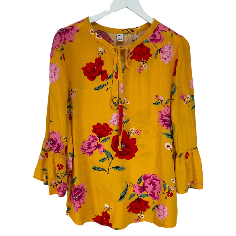 Sporty Suits Top Long Sleeve By Old Navy In Yellow, Size: M