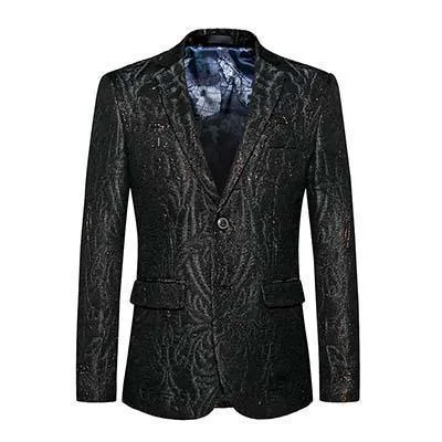 Casual Knitwear Men Blazer - Black Sequin Blazer