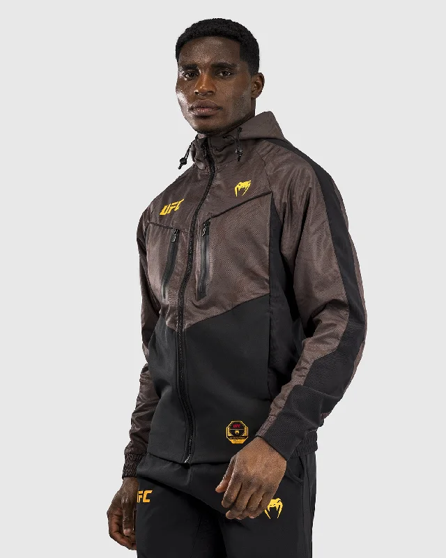 Relaxed Looks UFC Fusion by Venum Fight Week Men’s Zip Hoodie - Earthen Brown