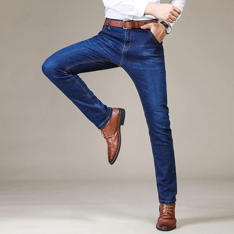 Men's Business Classic Elastic Jeans