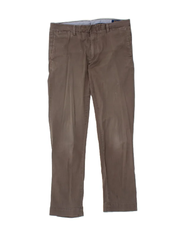 Active Wear POLO RALPH LAUREN Mens Slim Chino Trousers W32 L32 Grey