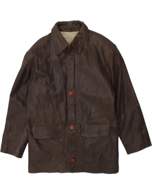 Timeless Apparel OASIS Mens Leather Jacket UK 40 Large Brown Leather