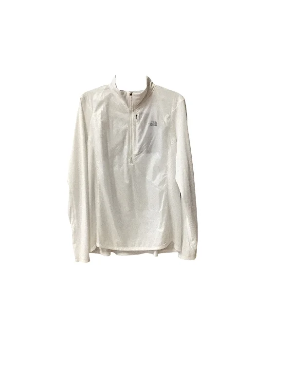 Casual Wear Athletic Top Long Sleeve Collar By The North Face In White, Size: Xl