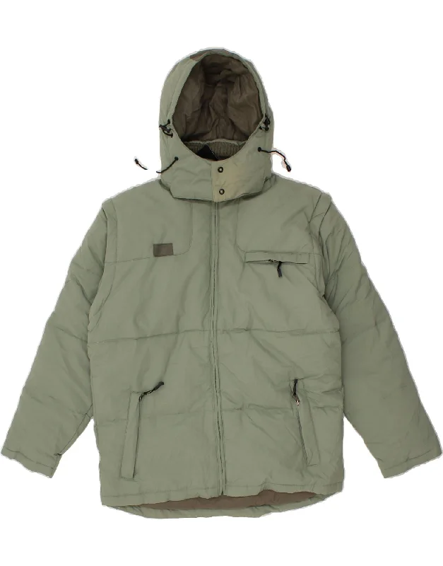 Comfy Apparel FILA Mens Hooded Padded Jacket UK 36 Small Grey Polyamide