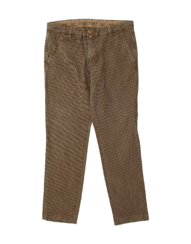 Comfortable Outfits AVIREX Mens Slim Chino Trousers W36 L31 Brown Houndstooth Cotton Comfortable Outfits AVIREX Mens Slim Chino Trousers W36 L31 Brown Houndstooth Cotton